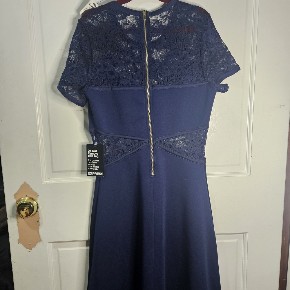Express Midnight Blue Lace Dress